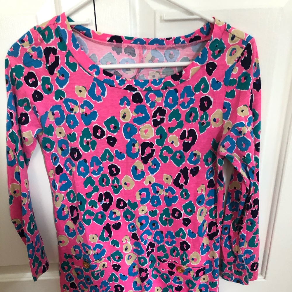 EUC pink leopard Lilly Pulitzer dress